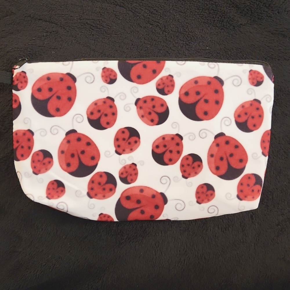 NEW- Cosmetic Bag, Storage Bag - Ladybugs